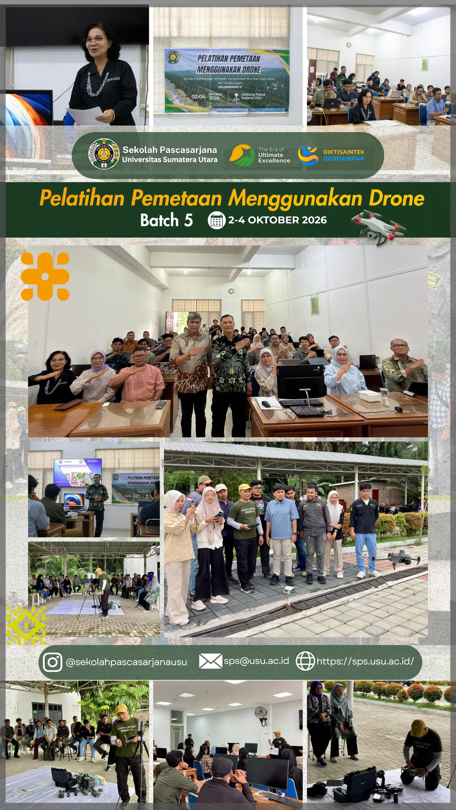 SPs USU Sukses Gelar Pelatihan Pemetaan Drone batch 5